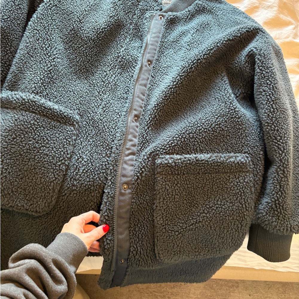 Cozy Sherpa Jacket in Charcoal Gray